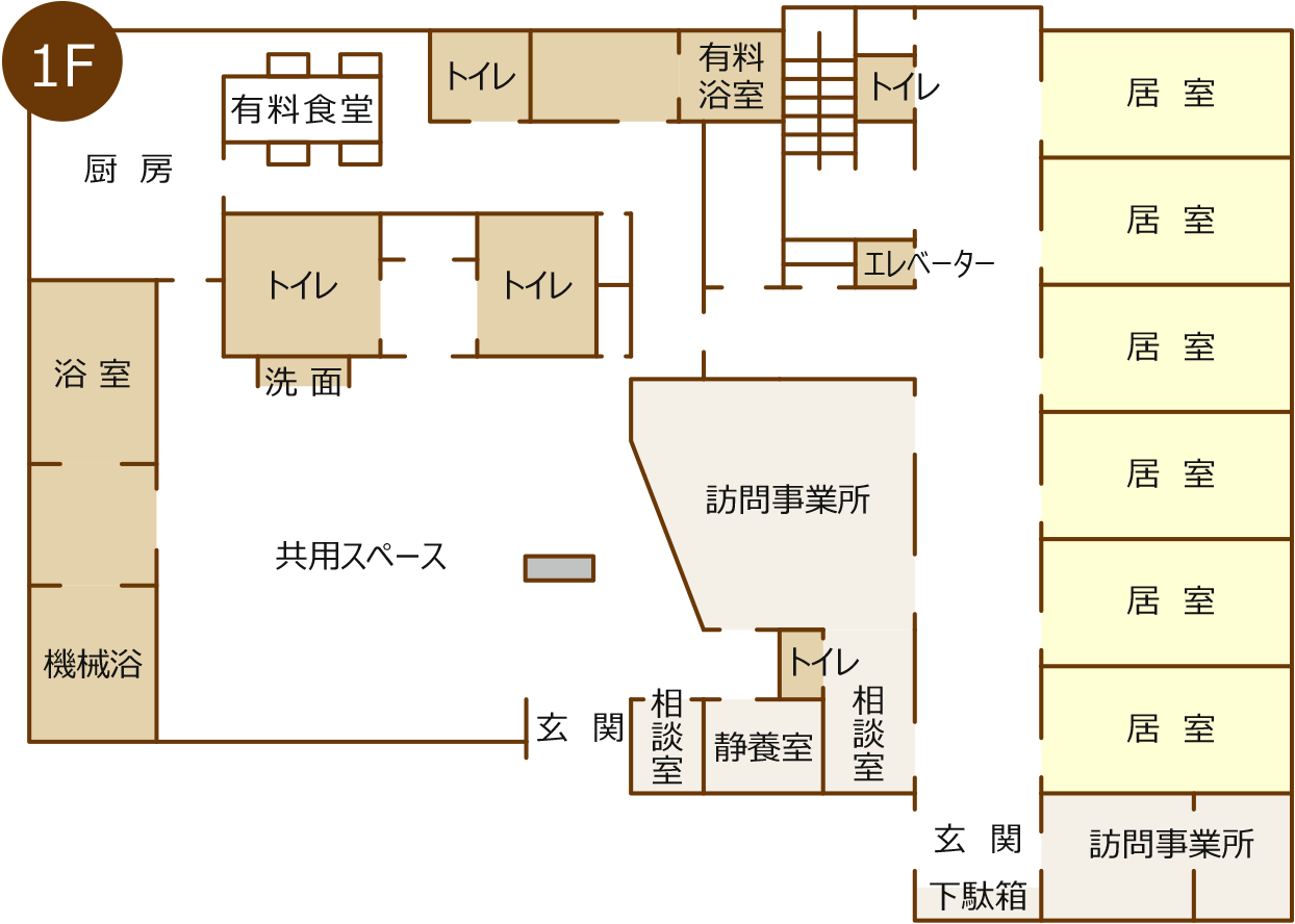 住宅型有料老人ホームあいりすのフロアマップ